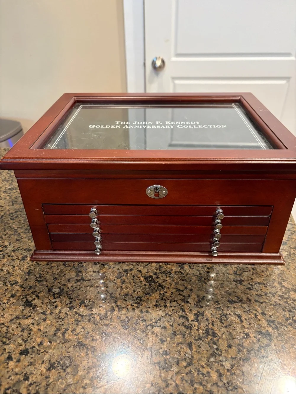 JFK Golden Anniversary Collection Half-Dollar Chest - Empty Wooden Display Case
